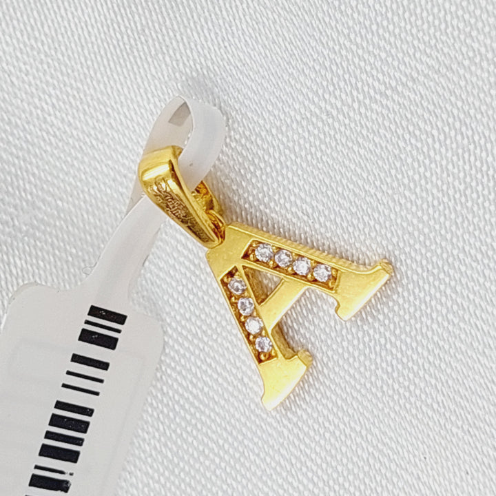 21K Gold Letter A Pendant by Saeed Jewelry - Image 3