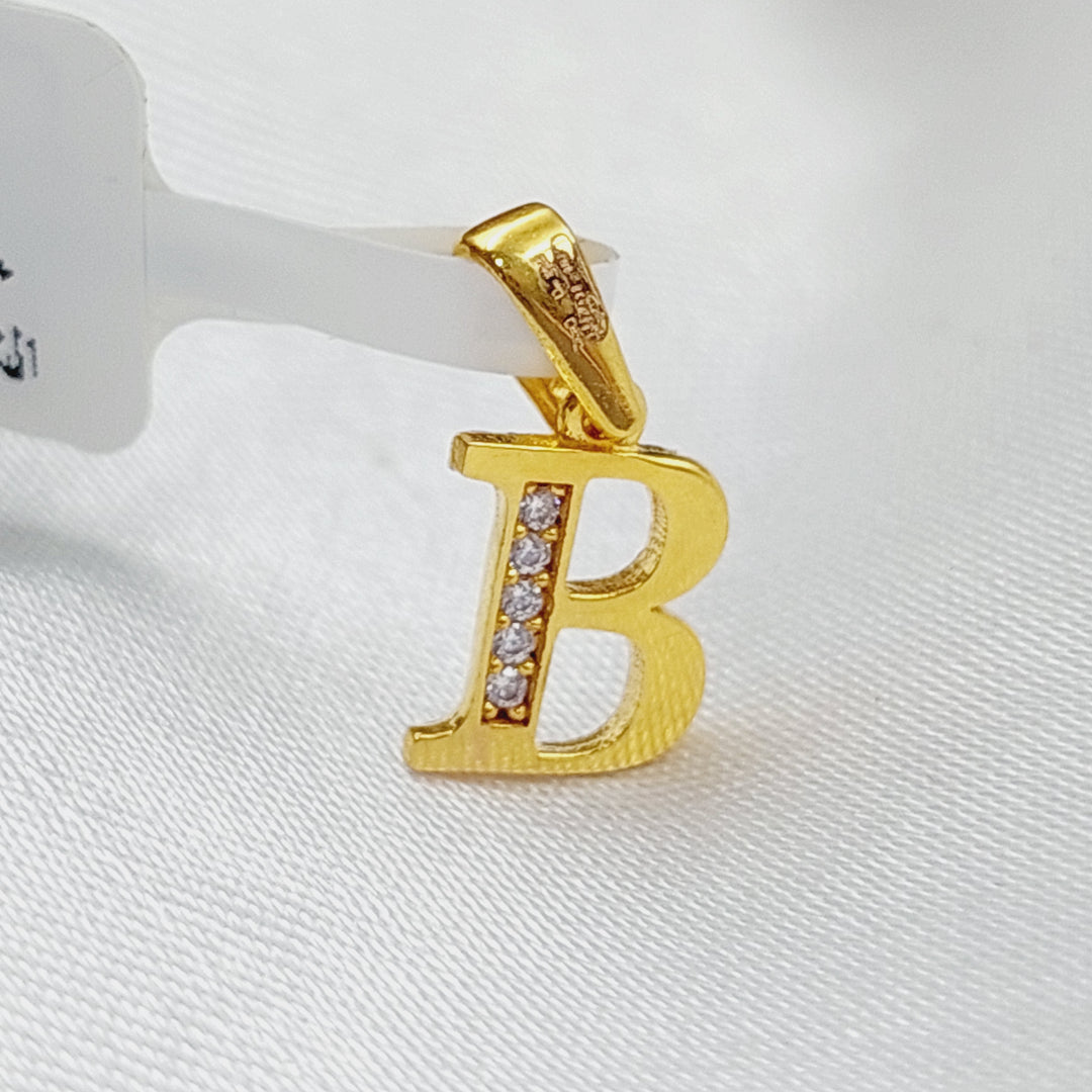 21K Gold Letter B Pendant by Saeed Jewelry - Image 4