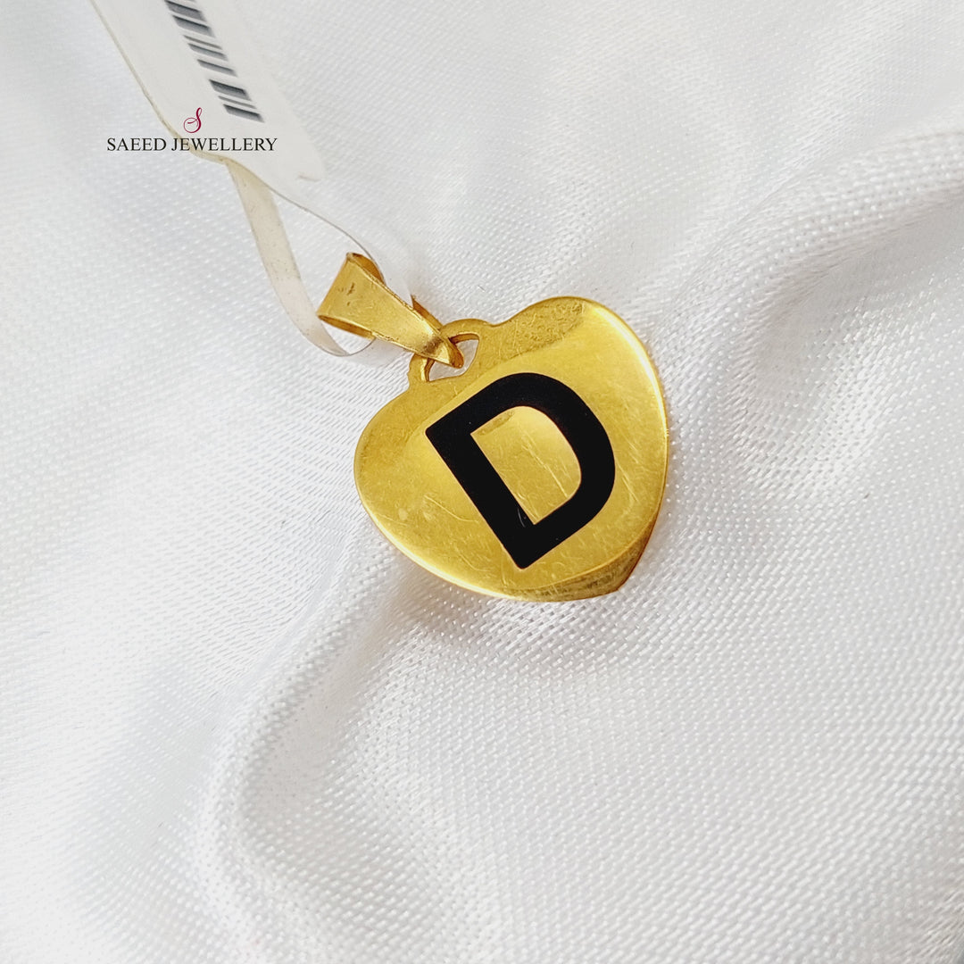 21K Gold Letter D Pendant by Saeed Jewelry - Image 1