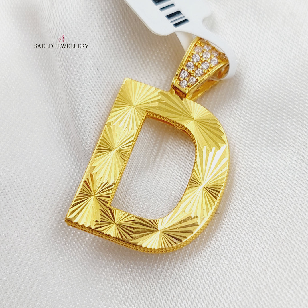 21K Gold Letter D Pendant by Saeed Jewelry - Image 1