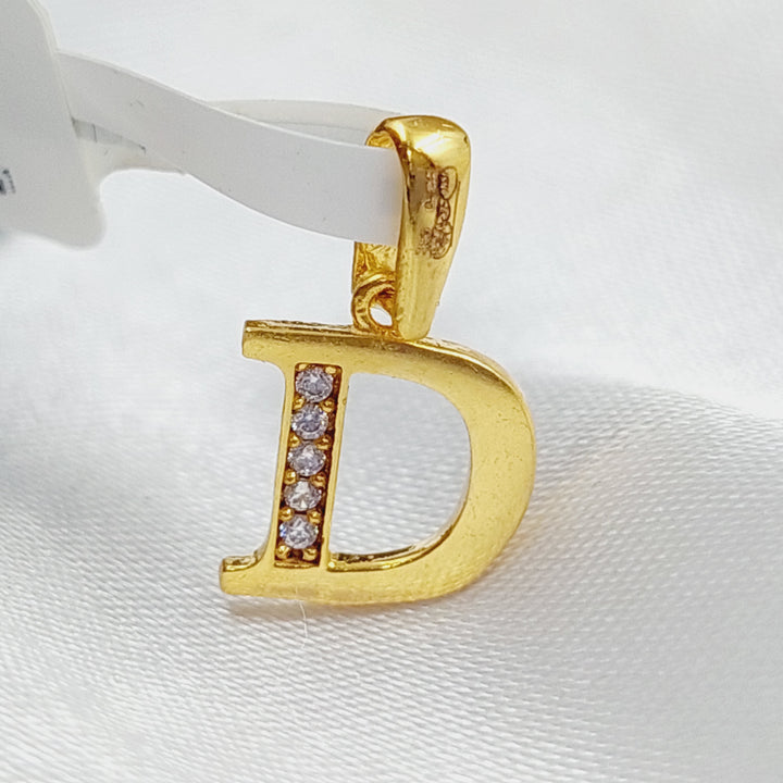 21K Gold Letter D Pendant by Saeed Jewelry - Image 3