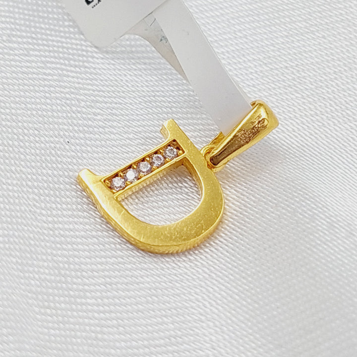 21K Gold Letter D Pendant by Saeed Jewelry - Image 1