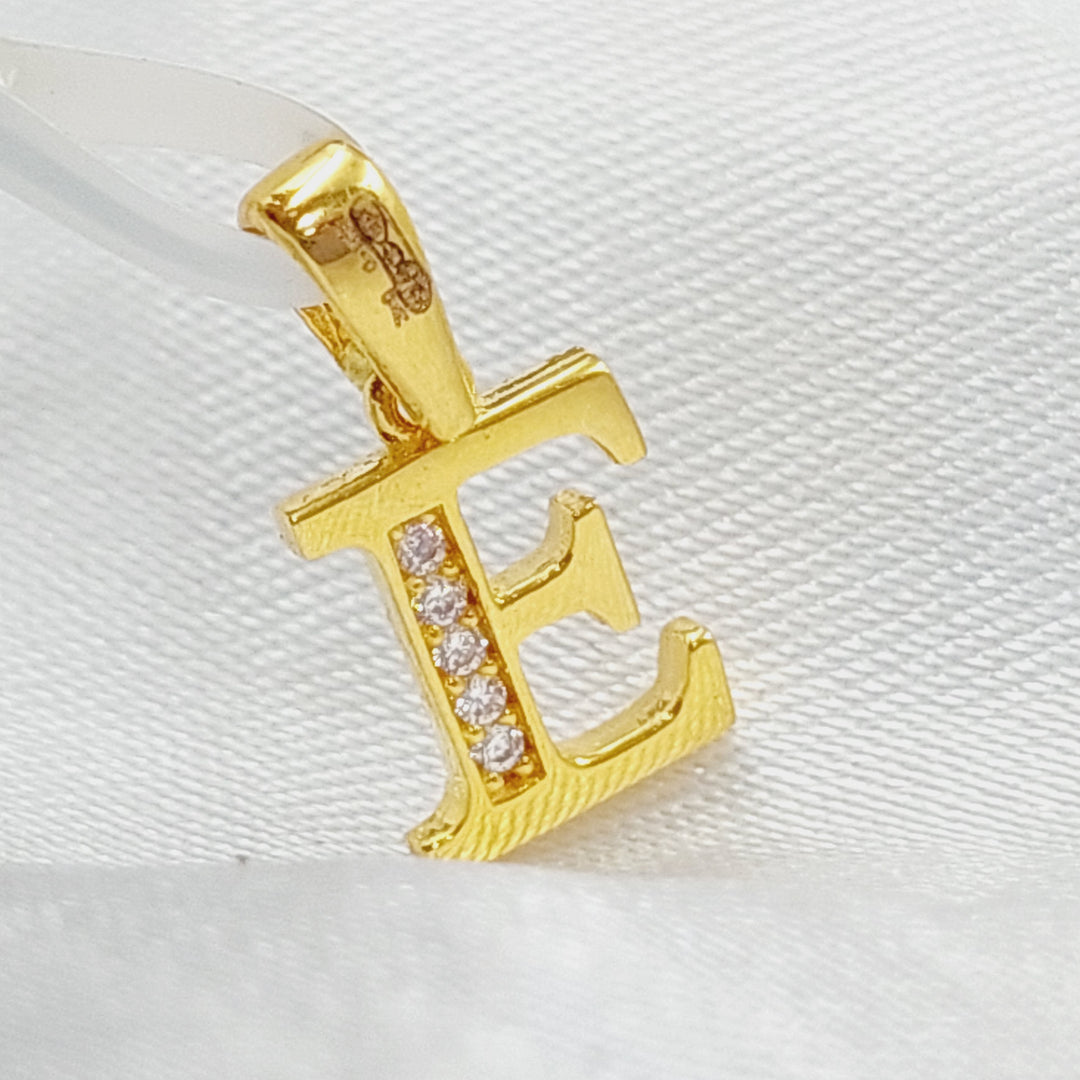 21K Gold Letter E Pendant by Saeed Jewelry - Image 9