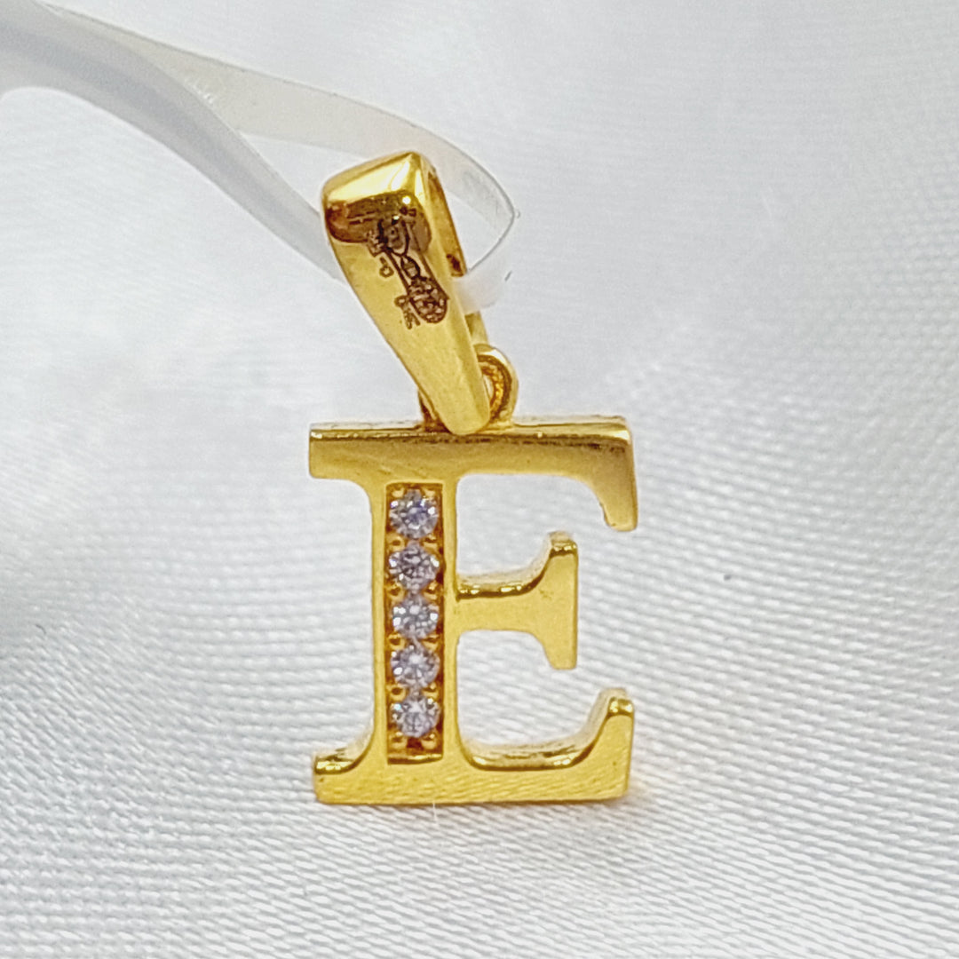 21K Gold Letter E Pendant by Saeed Jewelry - Image 10