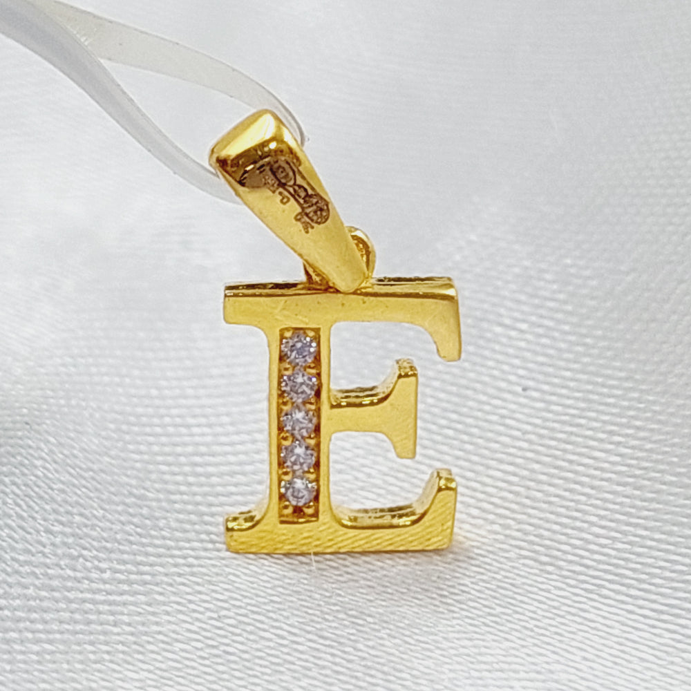 21K Gold Letter E Pendant by Saeed Jewelry - Image 2