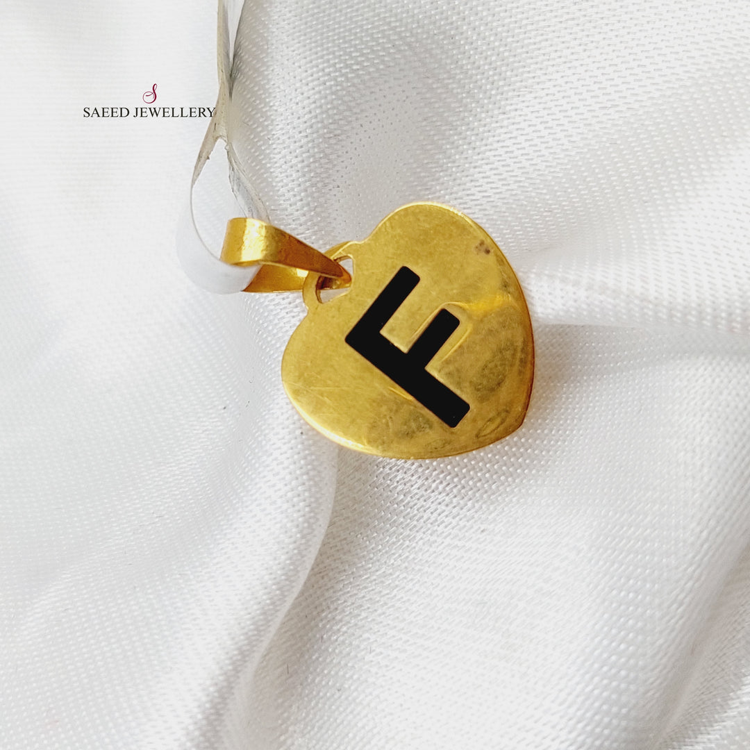 21K Gold Letter F Pendant by Saeed Jewelry - Image 3