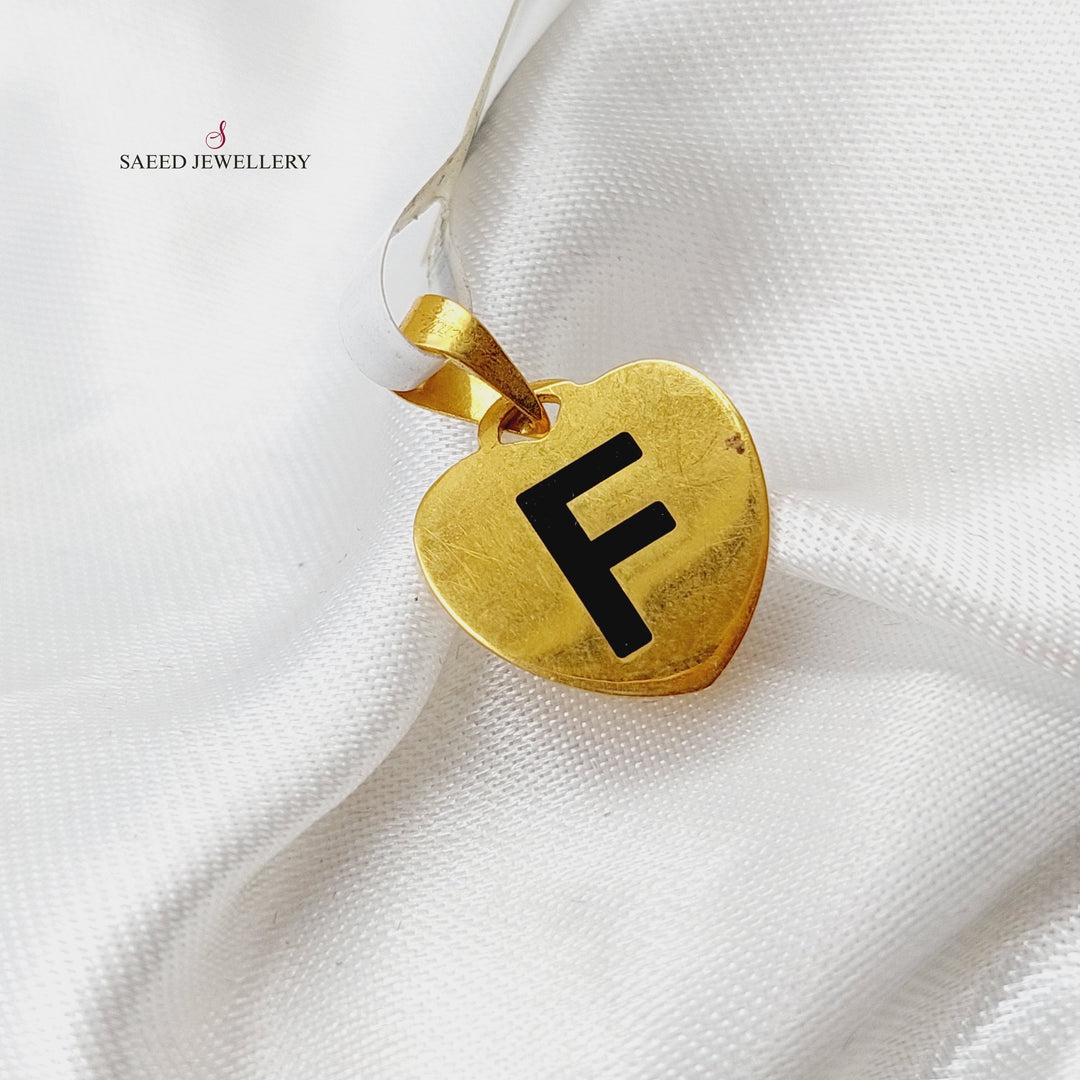 21K Gold Letter F Pendant by Saeed Jewelry - Image 1