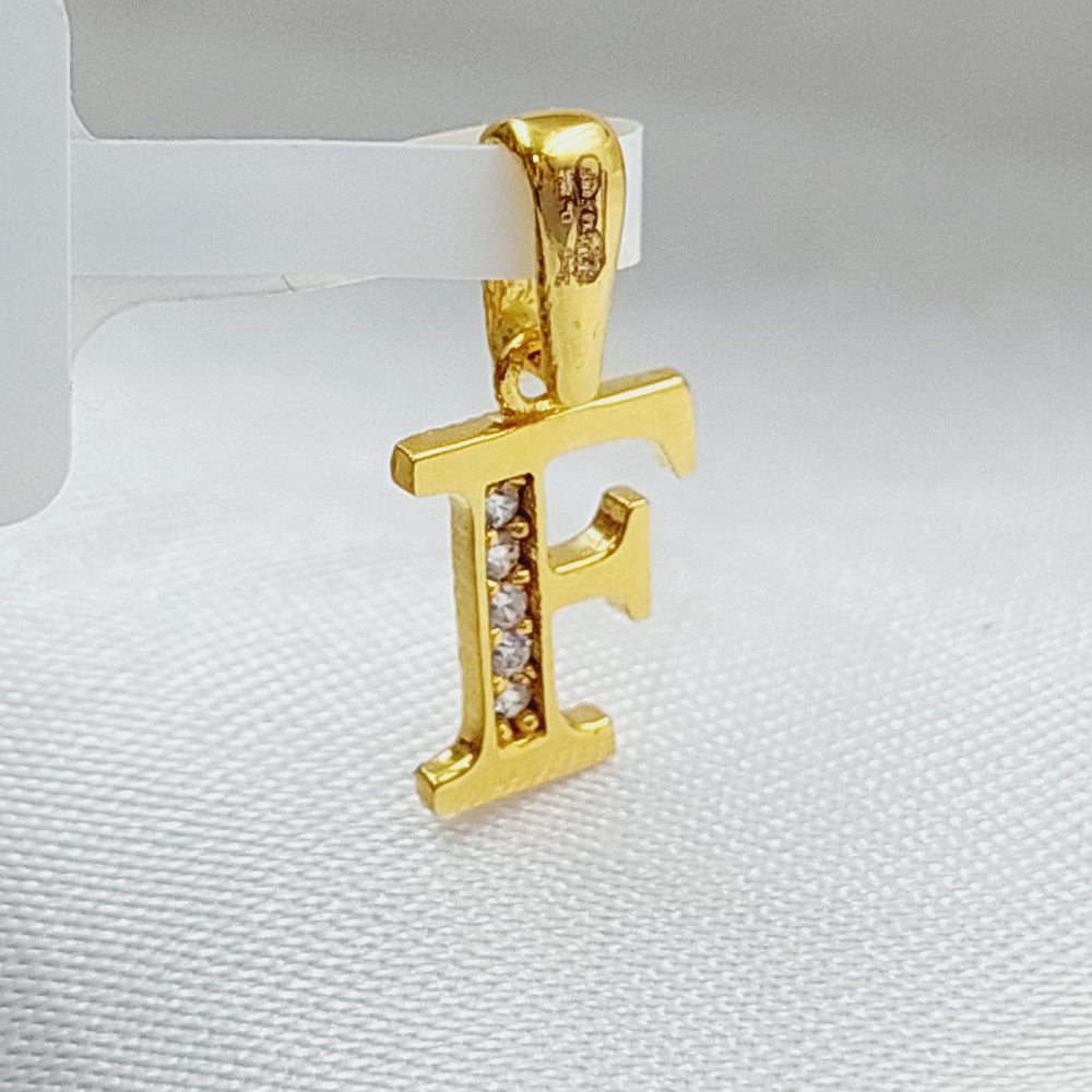 21K Gold Letter F Pendant by Saeed Jewelry - Image 2