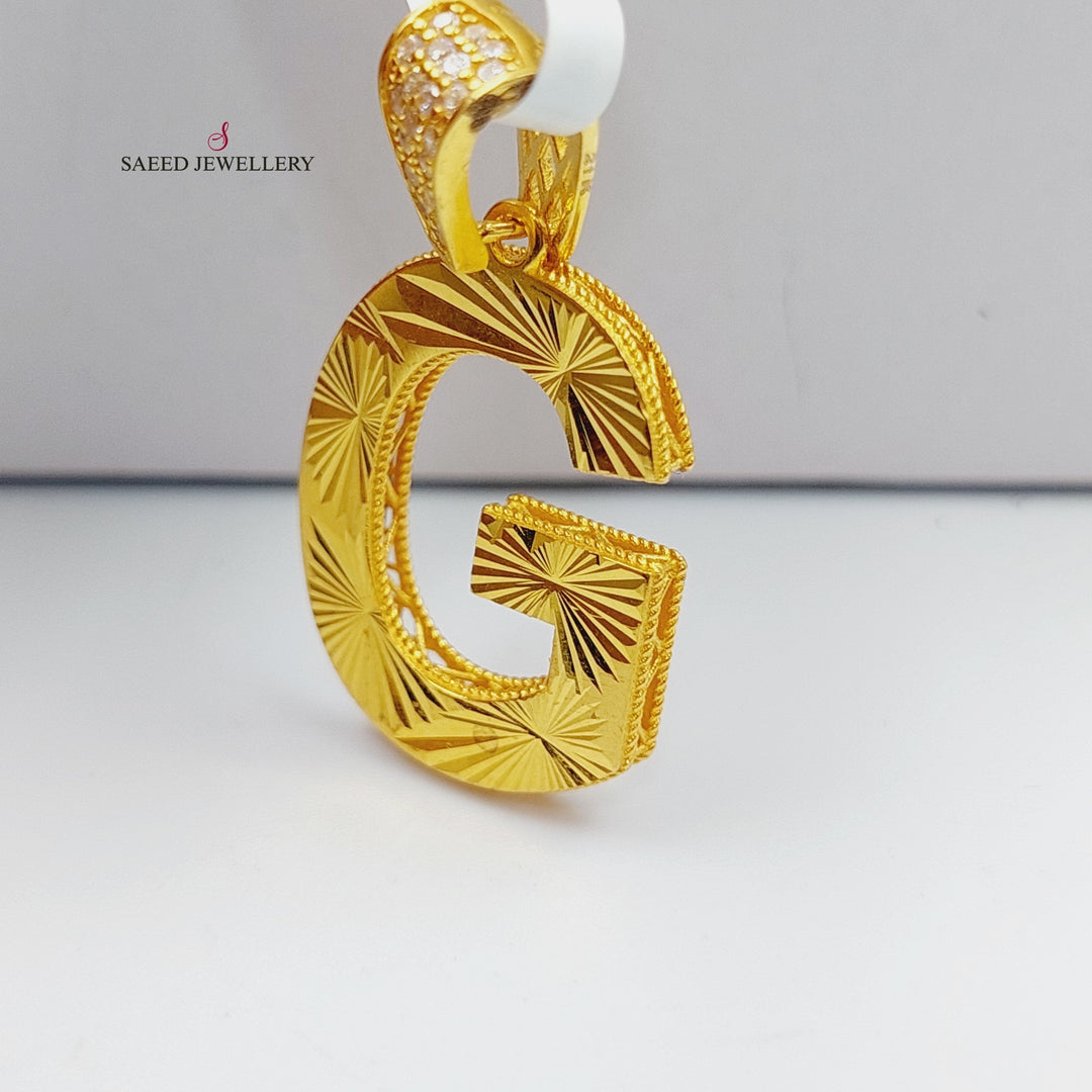 21K Gold Letter G Pendant by Saeed Jewelry - Image 3