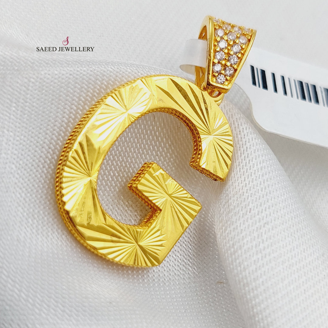 21K Gold Letter G Pendant by Saeed Jewelry - Image 4