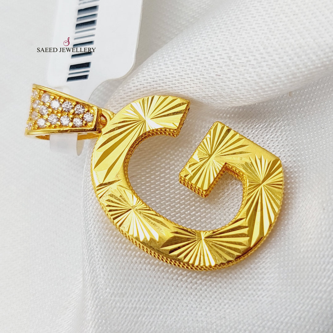 21K Gold Letter G Pendant by Saeed Jewelry - Image 1