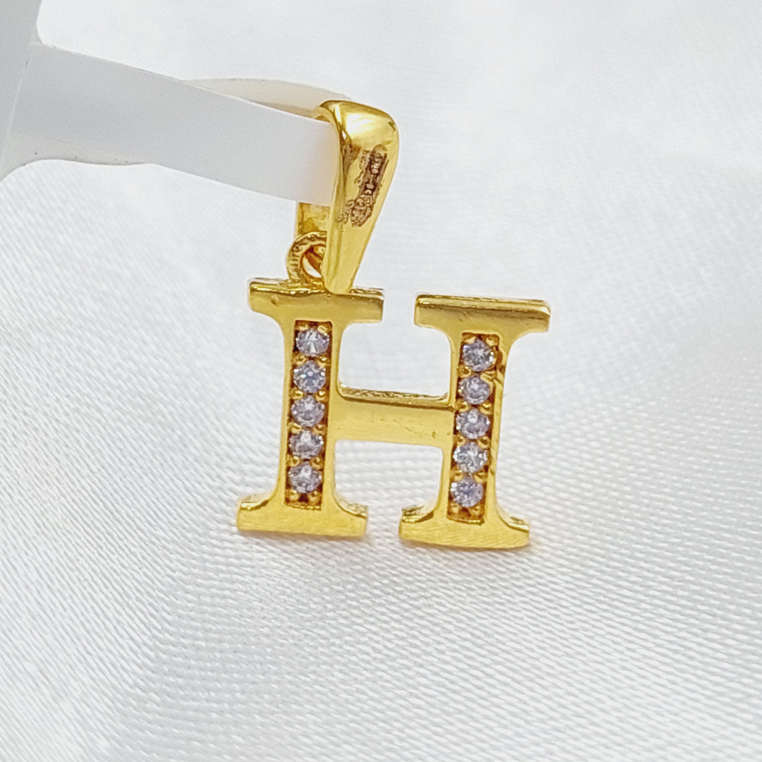 21K Gold Letter H Pendant by Saeed Jewelry - Image 8