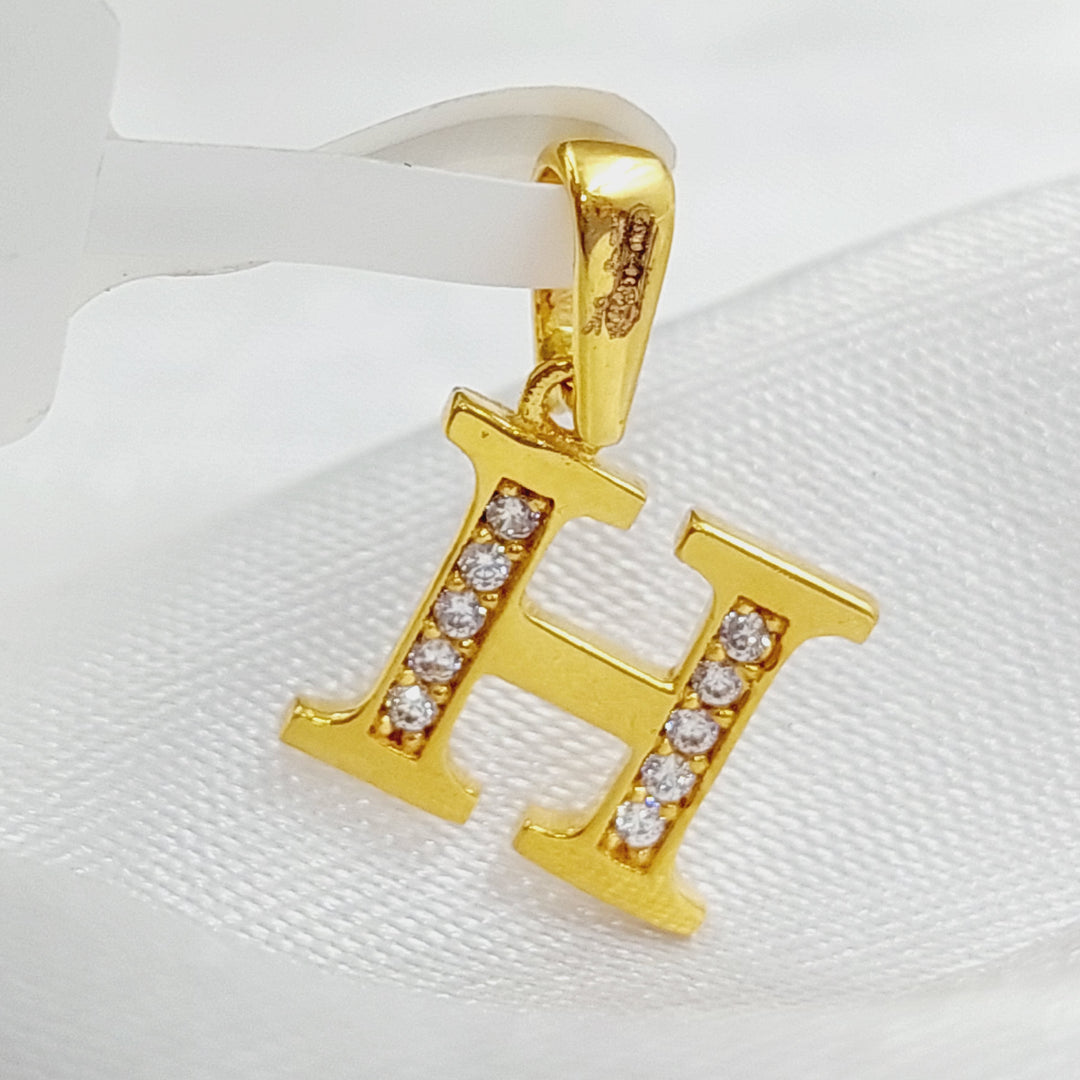 21K Gold Letter H Pendant by Saeed Jewelry - Image 5