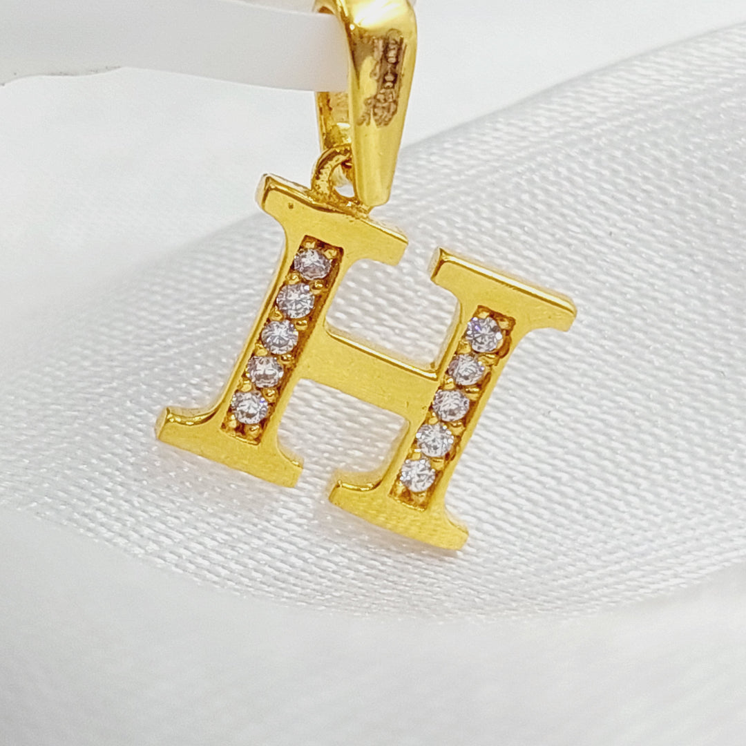 21K Gold Letter H Pendant by Saeed Jewelry - Image 1