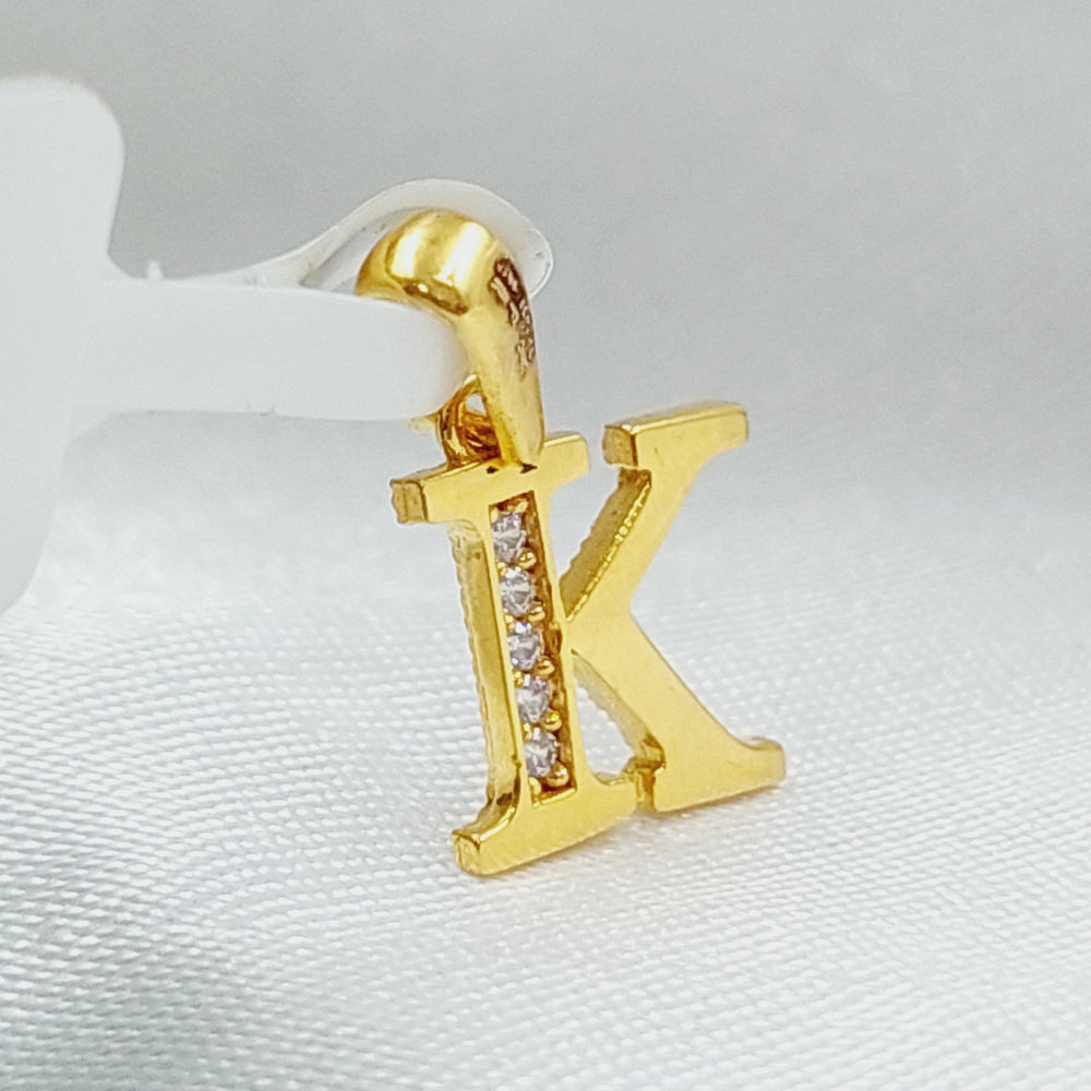 21K Gold Letter K Pendant by Saeed Jewelry - Image 2