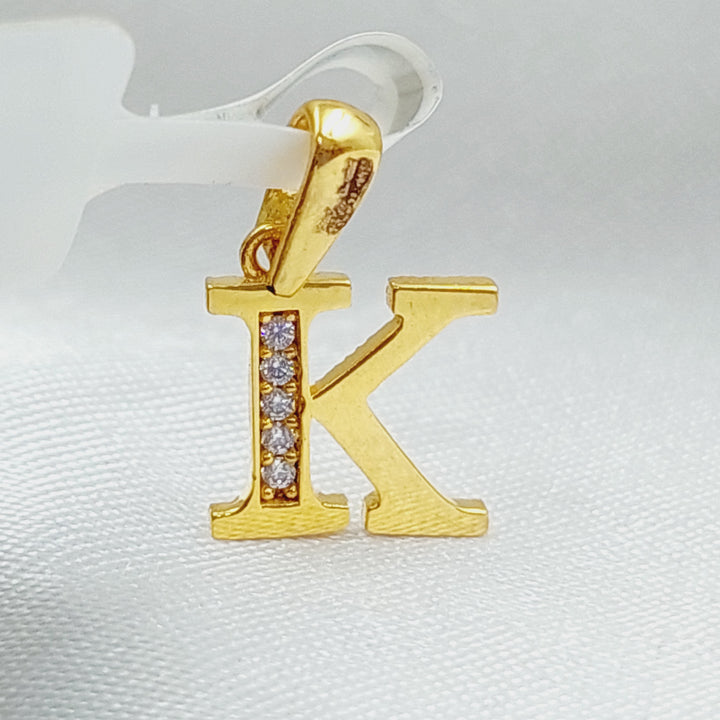 21K Gold Letter K Pendant by Saeed Jewelry - Image 1