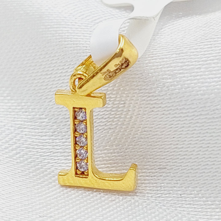 21K Gold Letter L Pendant by Saeed Jewelry - Image 7