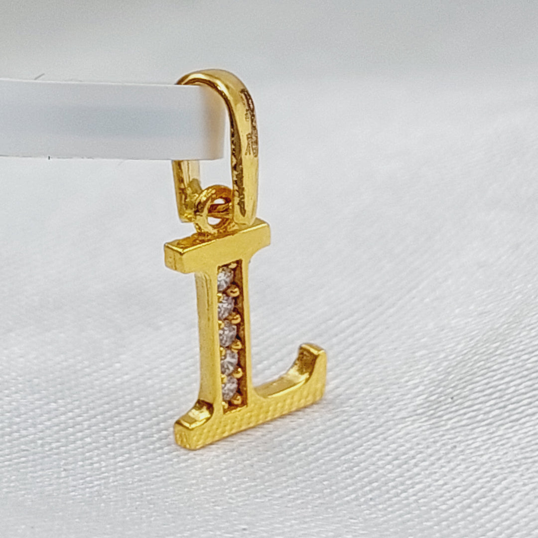 21K Gold Letter L Pendant by Saeed Jewelry - Image 1