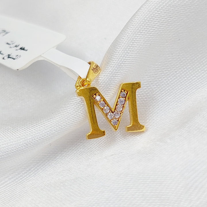 21K Gold Letter M Pendant by Saeed Jewelry - Image 1