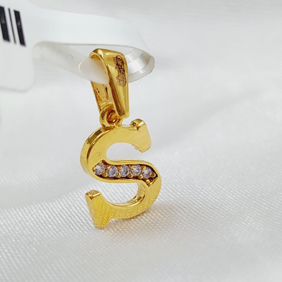 21K Gold Letter S Pendant by Saeed Jewelry - Image 1