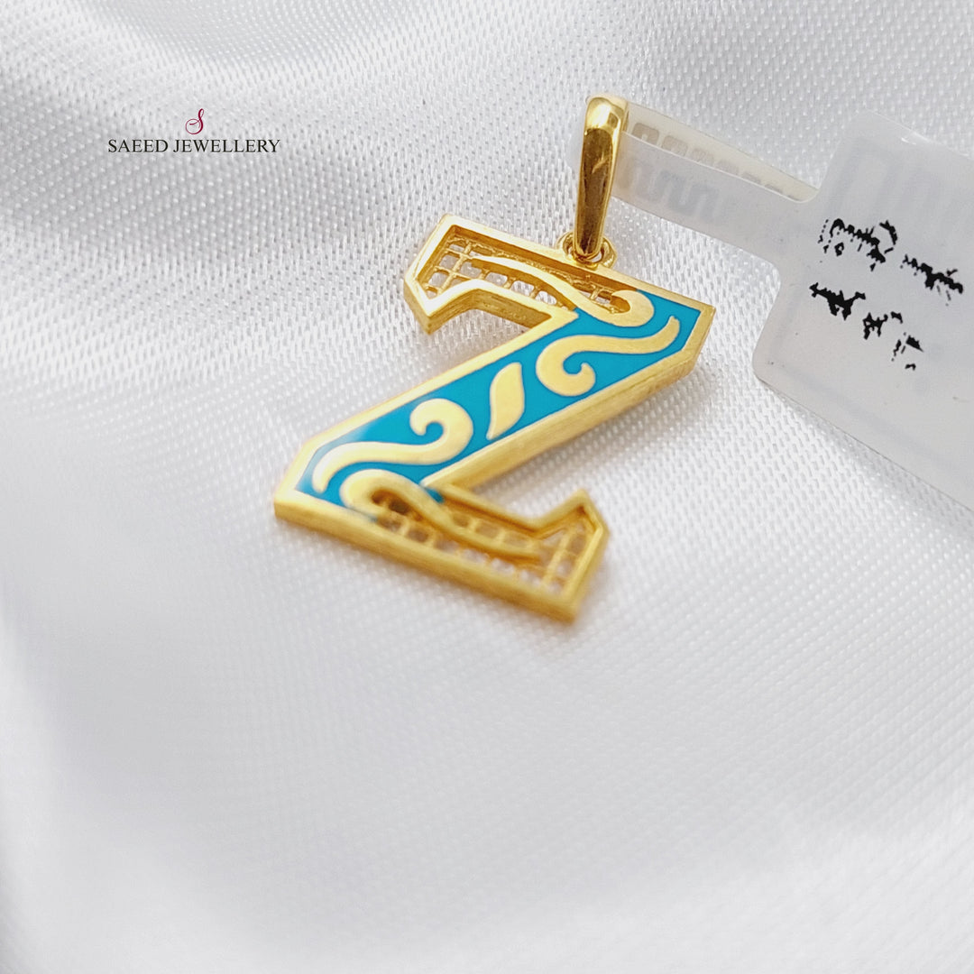 21K Gold Letter Z Pendant by Saeed Jewelry - Image 4