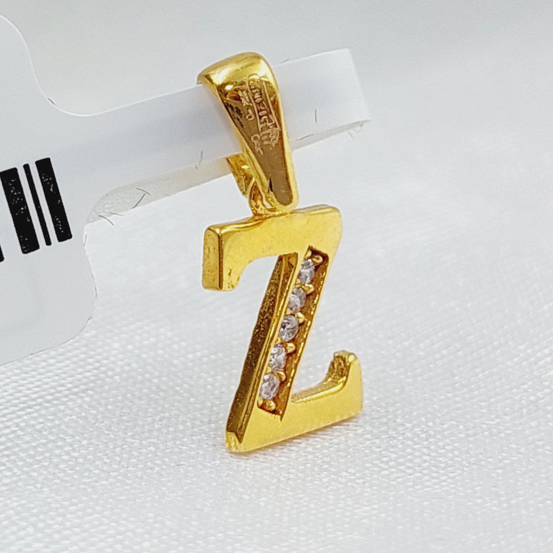 21K Gold Letter Z Pendant by Saeed Jewelry - Image 2