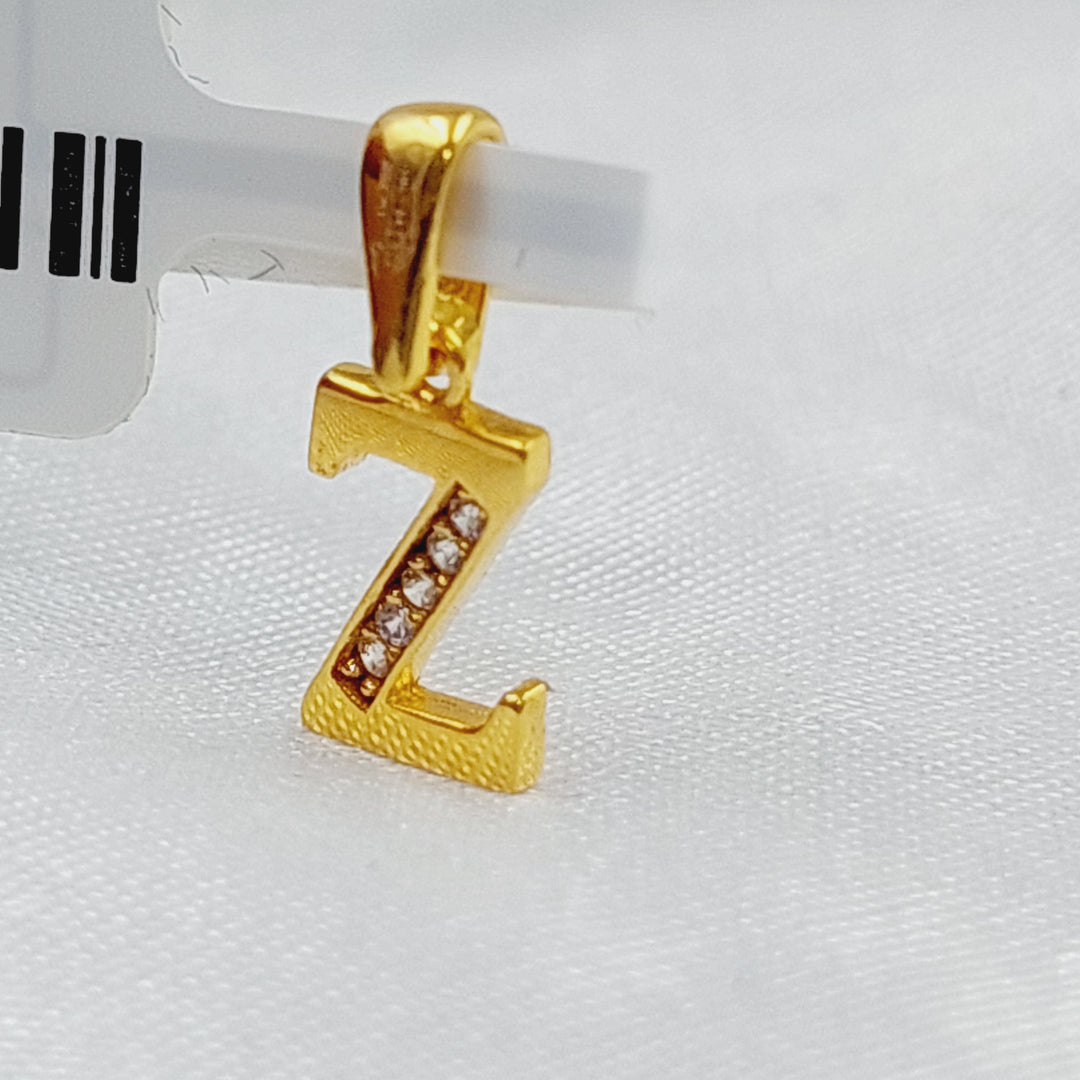 21K Gold Letter Z Pendant by Saeed Jewelry - Image 3