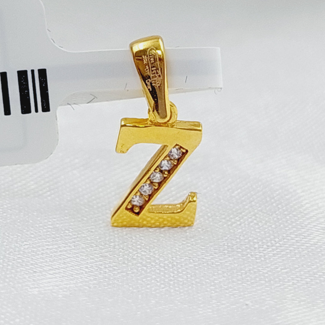 21K Gold Letter Z Pendant by Saeed Jewelry - Image 1