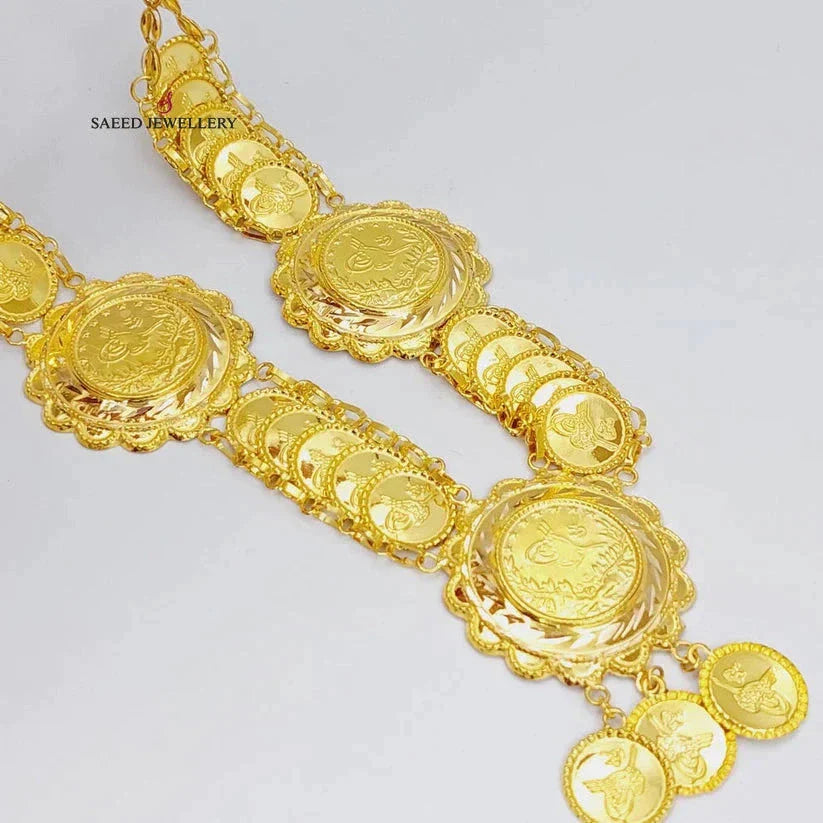 21K Gold Lira Rashadi Necklace by Saeed Jewelry - Image 3