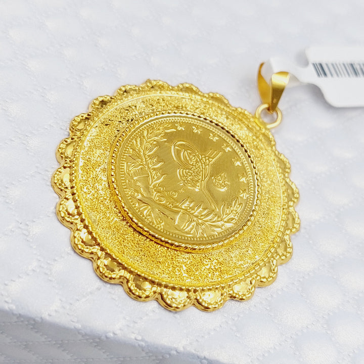 21K Gold Lira Rashadi Pendant by Saeed Jewelry - Image 4