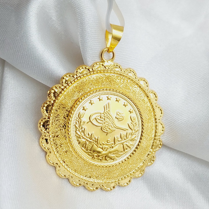 21K Gold Lira Rashadi Pendant by Saeed Jewelry - Image 3