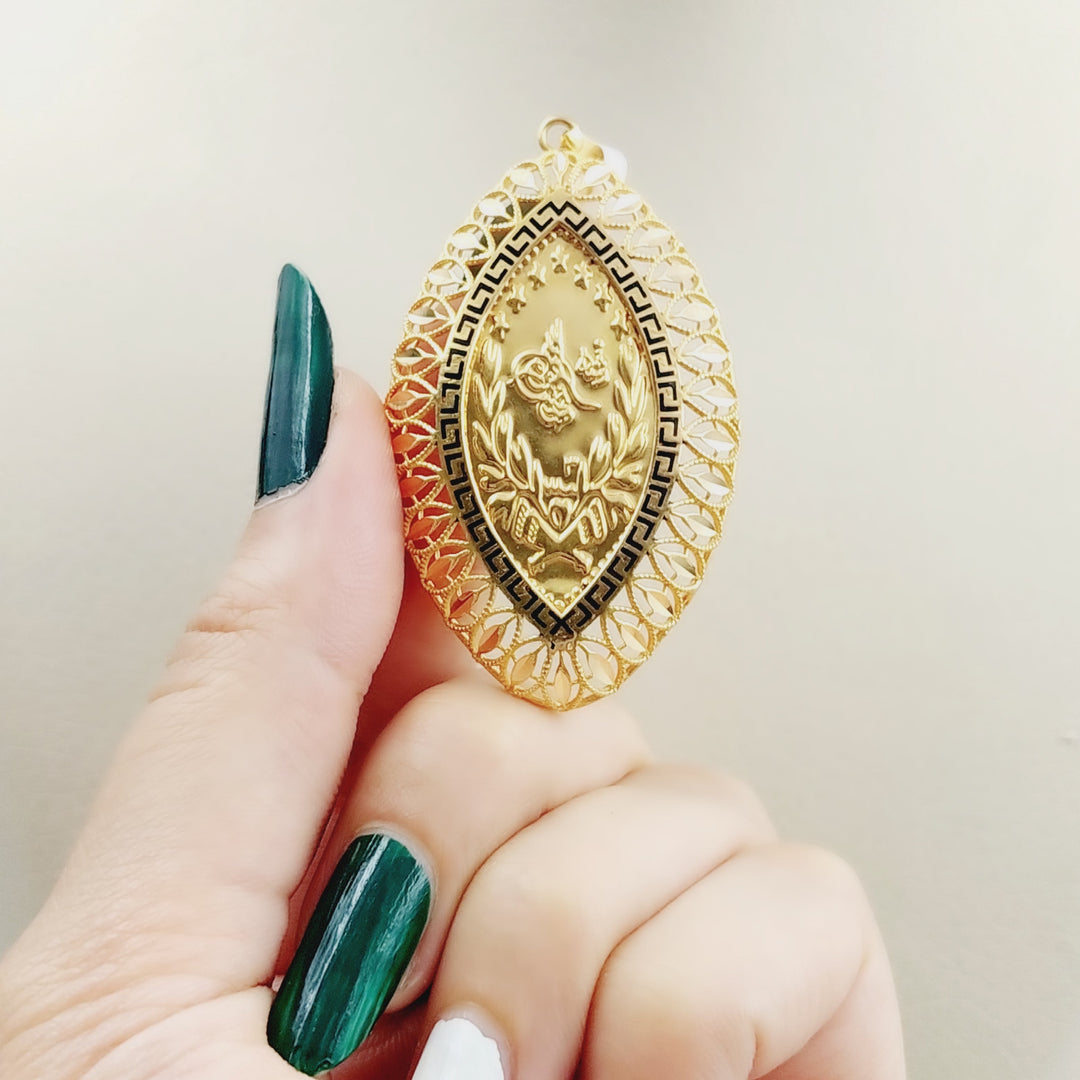 21K Gold Lira Rashadi Pendant by Saeed Jewelry - Image 5