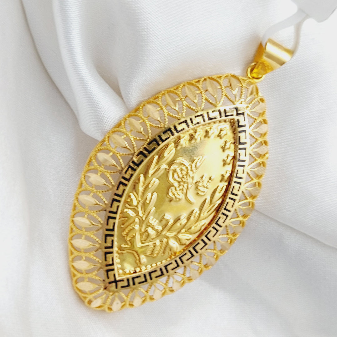 21K Gold Lira Rashadi Pendant by Saeed Jewelry - Image 9