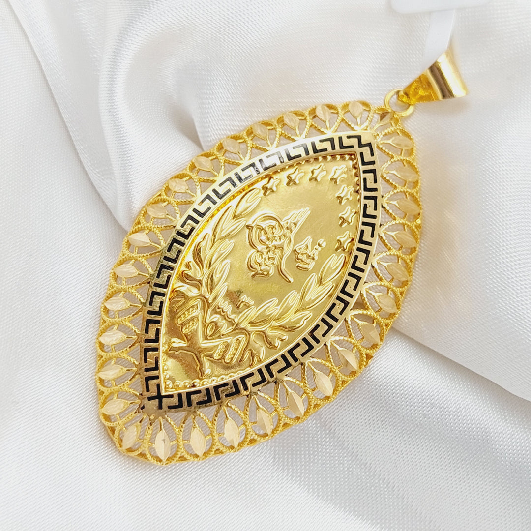 21K Gold Lira Rashadi Pendant by Saeed Jewelry - Image 1