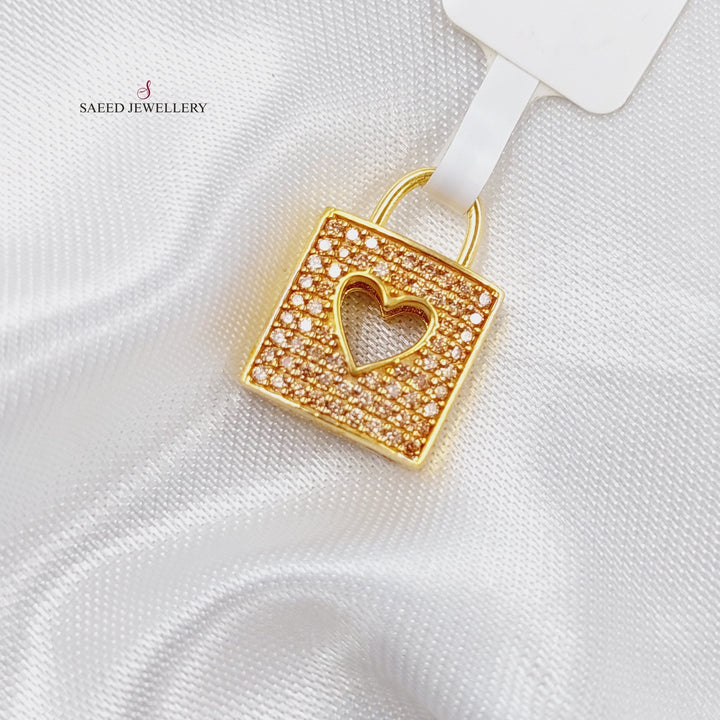 21K Gold Lock Pendant by Saeed Jewelry - Image 1