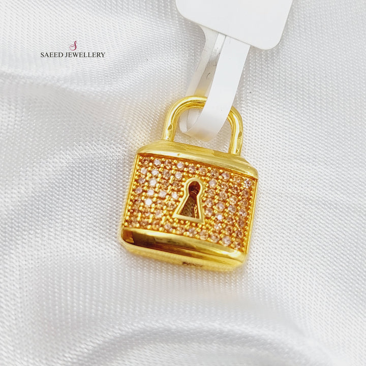 21K Gold Lock Pendant by Saeed Jewelry - Image 4