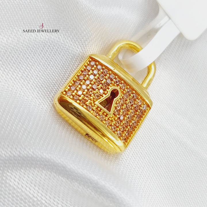 21K Gold Lock Pendant by Saeed Jewelry - Image 1