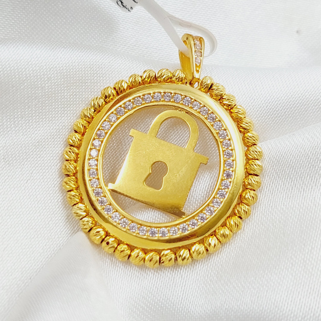 21K Gold Lock Pendant by Saeed Jewelry - Image 1