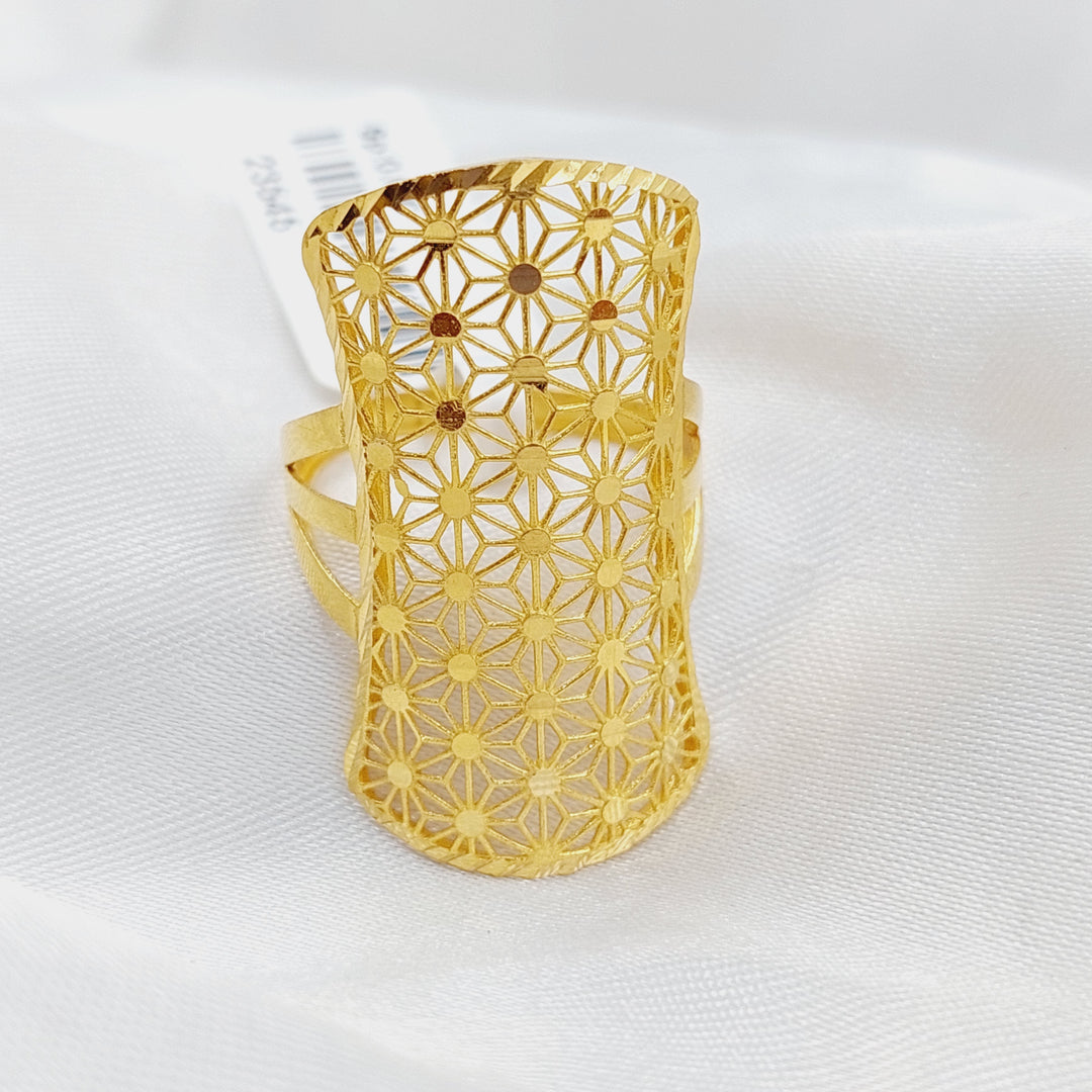 21K Gold Long Fancy Ring by Saeed Jewelry - Image 4