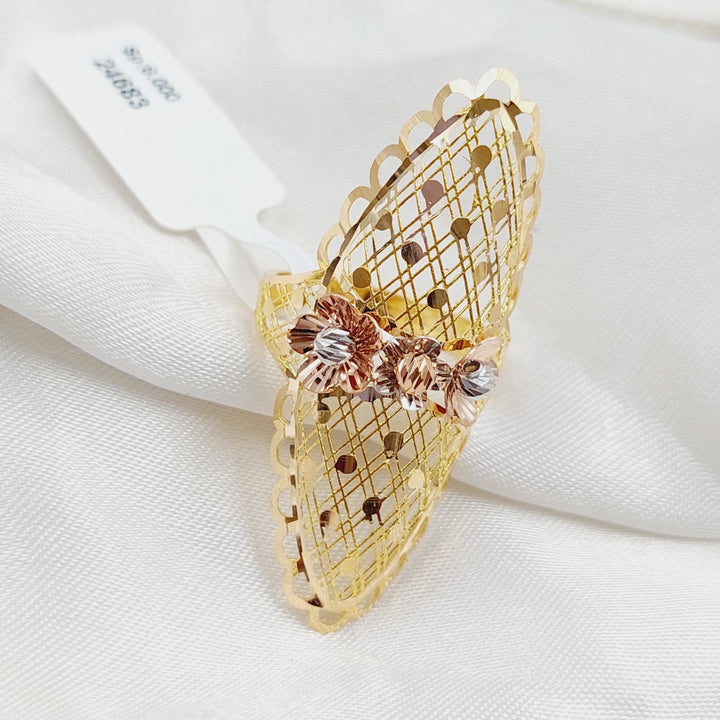 21K Gold Long Fancy Ring by Saeed Jewelry - Image 4