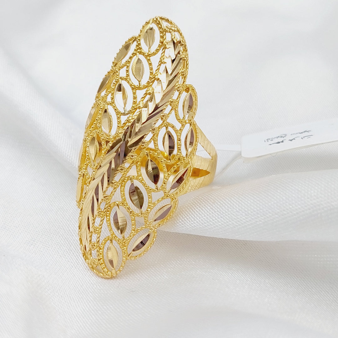 21K Gold Long Fancy Ring by Saeed Jewelry - Image 1