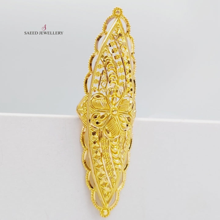 21K Gold Long Indian Ring by Saeed Jewelry - Image 6