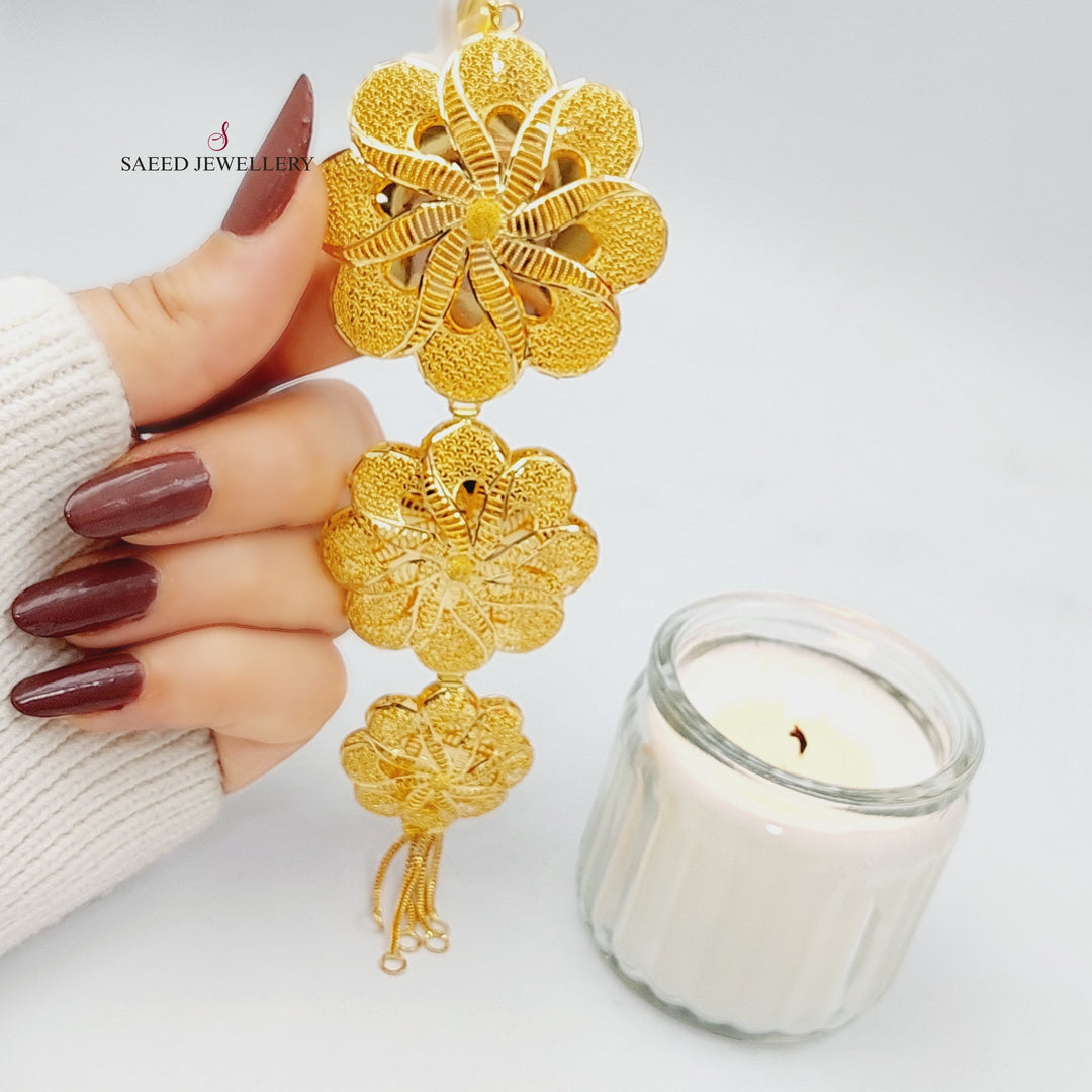 21K Long Kuwaiti Pendant Made of 21K Yellow Gold by Saeed Jewelry-25167