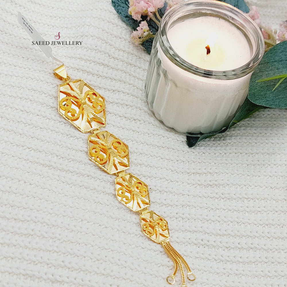 21K Gold Long Kuwaiti Pendant by Saeed Jewelry - Image 2