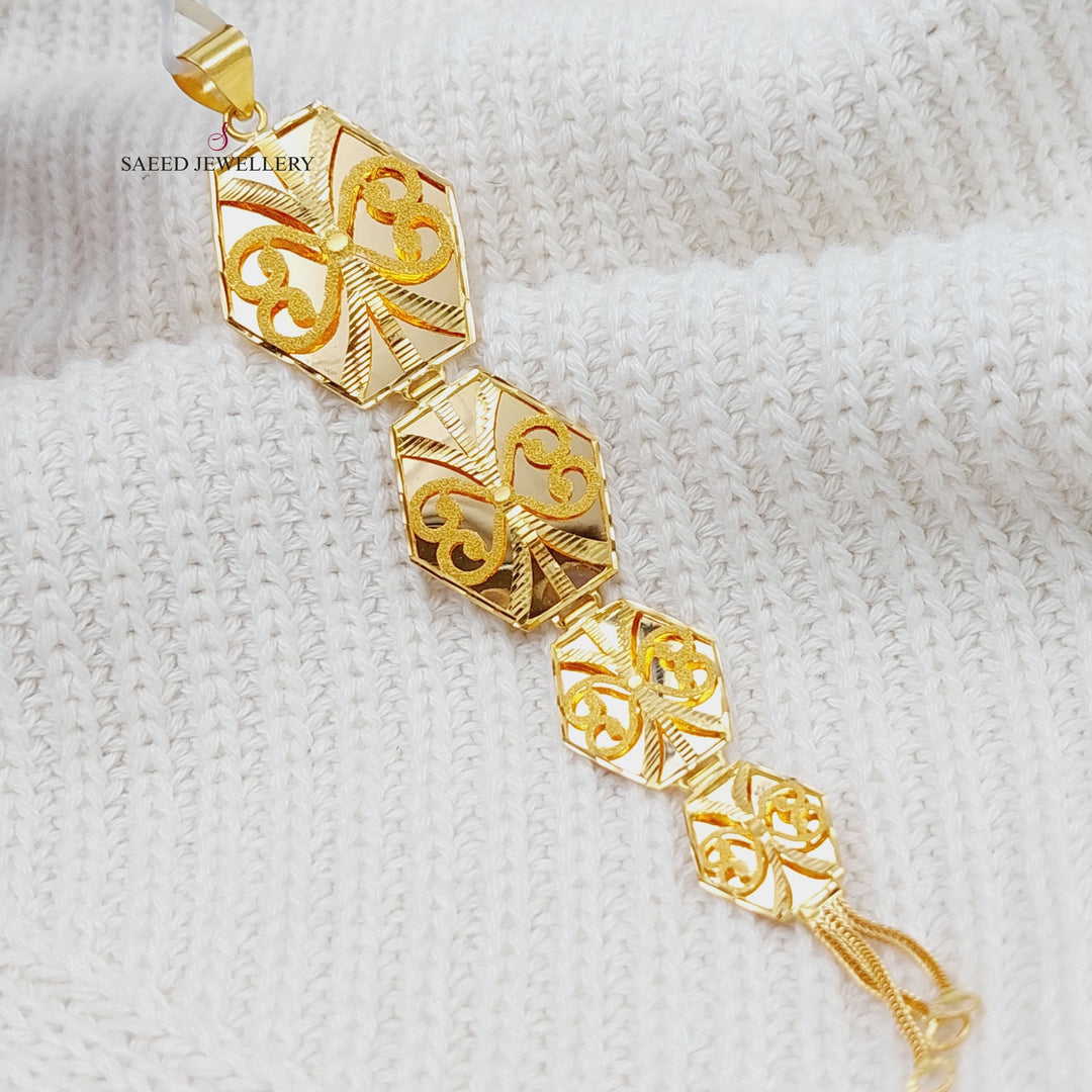 21K Gold Long Kuwaiti Pendant by Saeed Jewelry - Image 1
