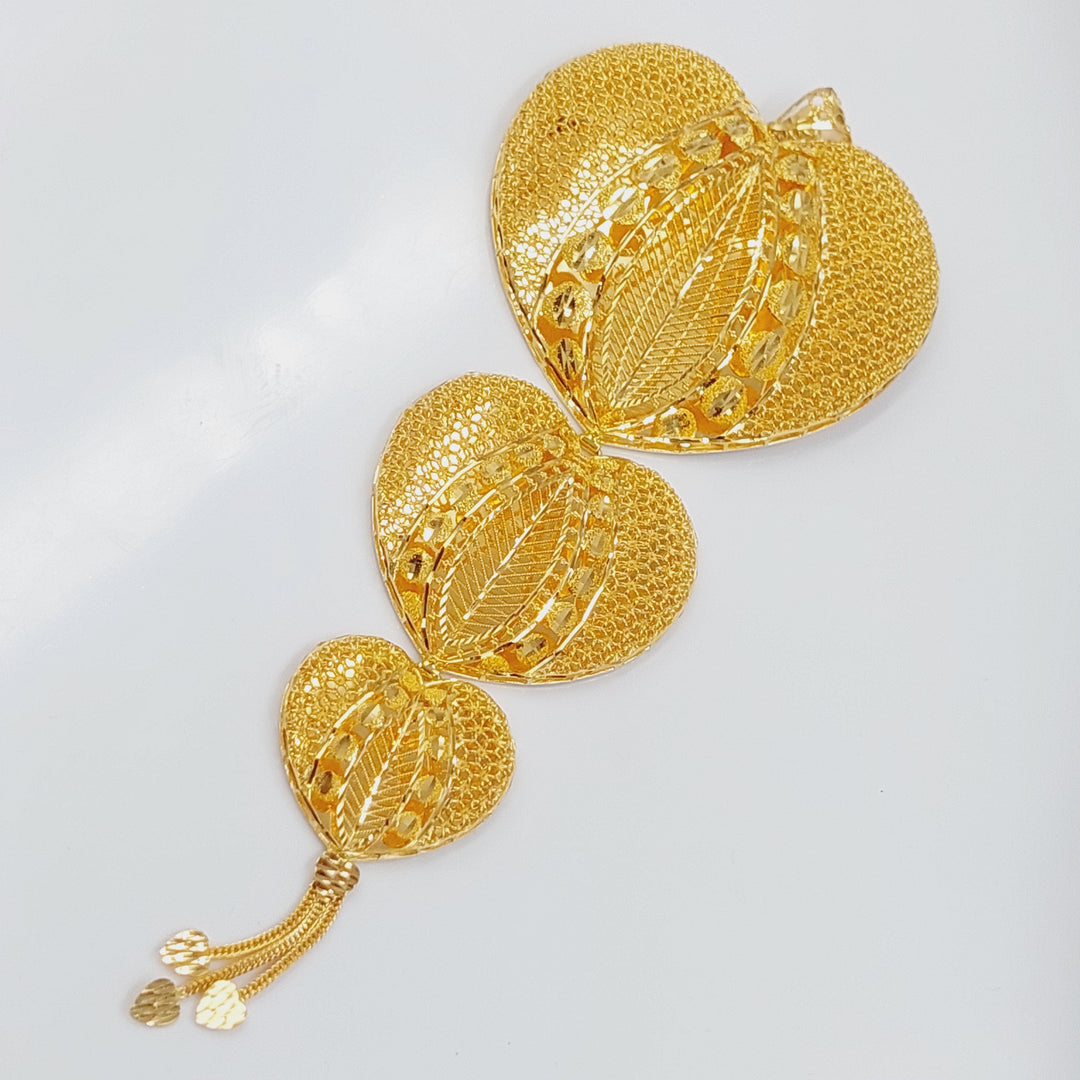 21K Gold Long Kuwaiti Pendant by Saeed Jewelry - Image 1