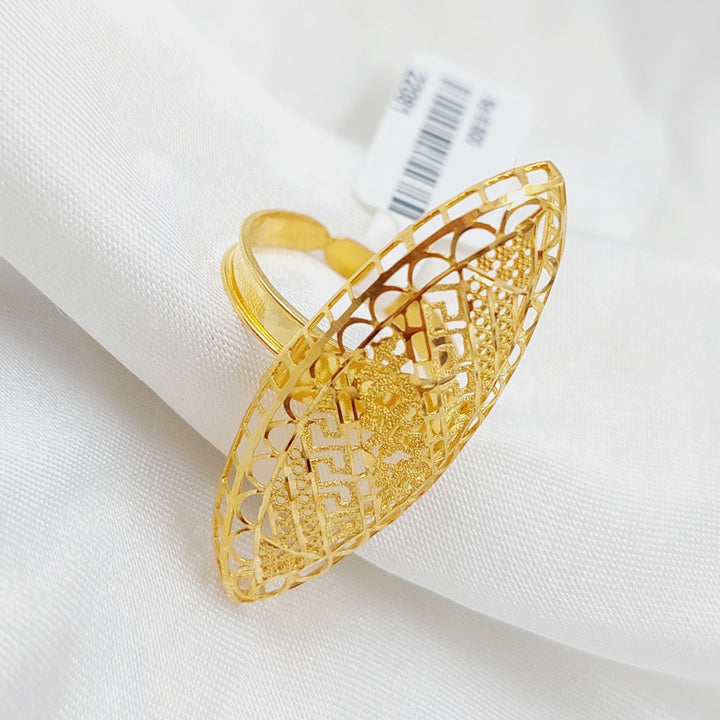 21K Gold Long Kuwaiti Ring by Saeed Jewelry - Image 7