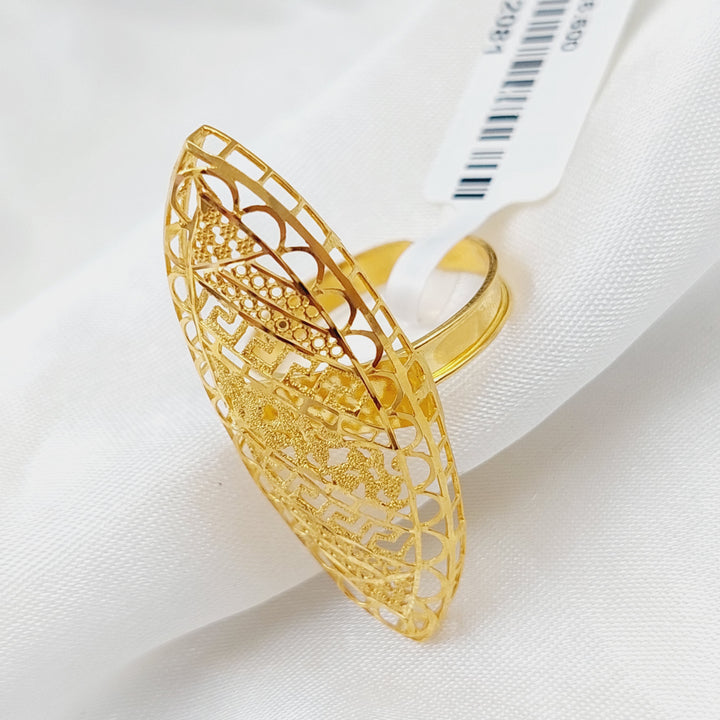 21K Gold Long Kuwaiti Ring by Saeed Jewelry - Image 6