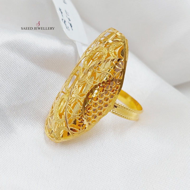 21K Gold Long Kuwaiti Ring by Saeed Jewelry - Image 4