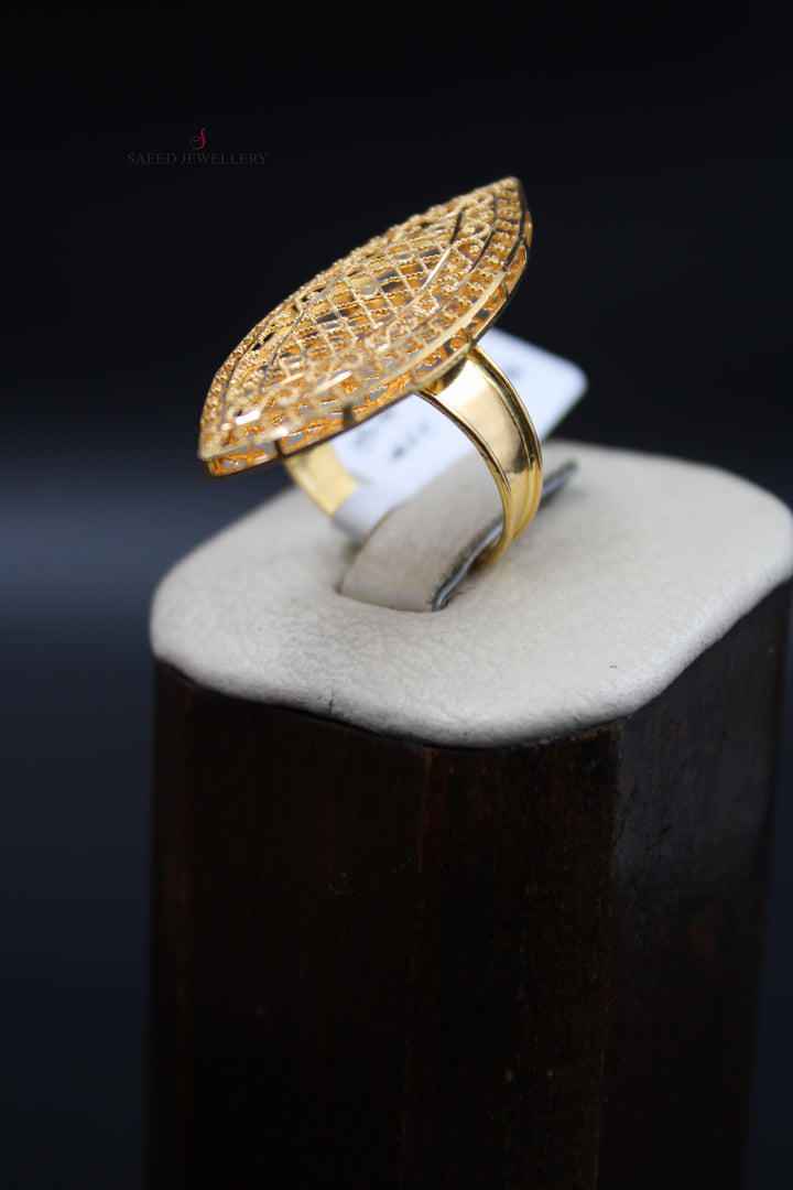 21K Gold Long Kuwaiti Ring by Saeed Jewelry - Image 6